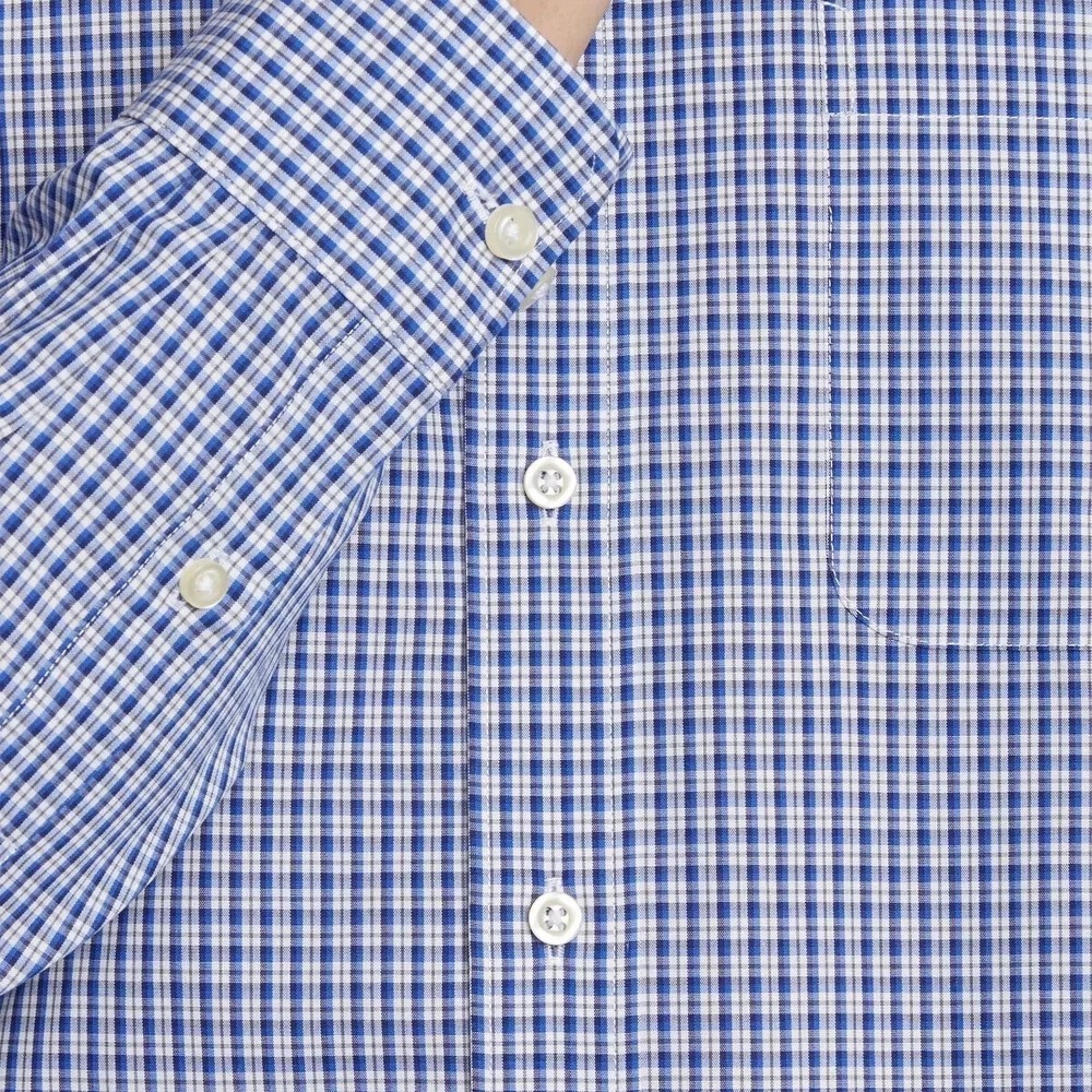 Kirkland Signature Men's Traditional Fit Dress Shirt, Blue, 17 x 34/35 - Picture 4 of 5